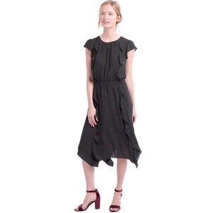 🆕 GAP Cap Sleeve Flutter Midi Dress, True Black large